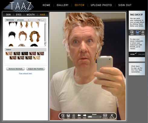 Tazz Virtual Makeovers Make (almost) Anyone Look Good