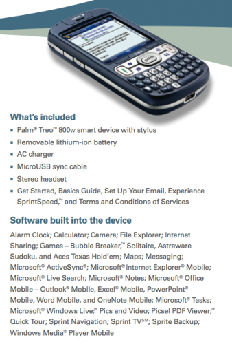 Gear Diary First Look at the Sprint Palm Treo 800w photo Gear Diary First Look at the Sprint Palm Treo 800w photo