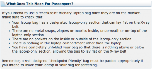 TSA Checkpoint Friendly Laptop Bag Procedures, a Tutorial