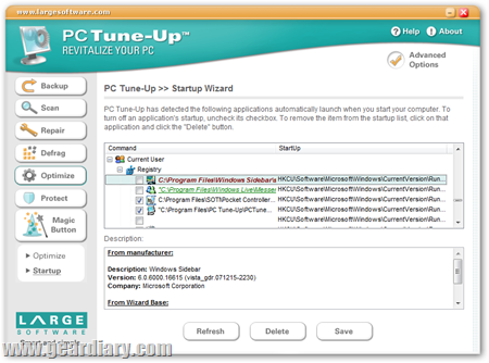 PC Tune Up startup cleaner