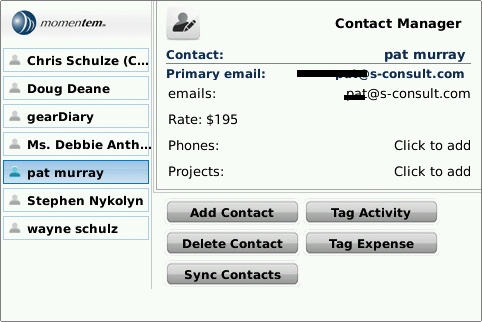 Gear Diary Momentem for BlackBerry tracks time spent on emails, calls and tasks photo Gear Diary Momentem for BlackBerry tracks time spent on emails, calls and tasks photo