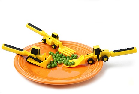 Gear Diary Construction utensils make it ok to play with food at the table photo