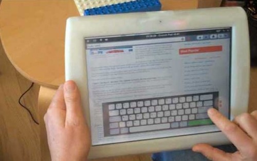The virtual keyboard on the CrunchPad