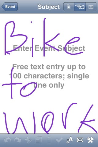 Events handwriting recognition