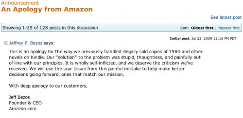An Apology from Amazon - kindle Discussion Forum