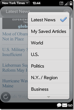 Palm Pre App Catalog. 30 Apps in 30 Days. Day 23: The New York Times