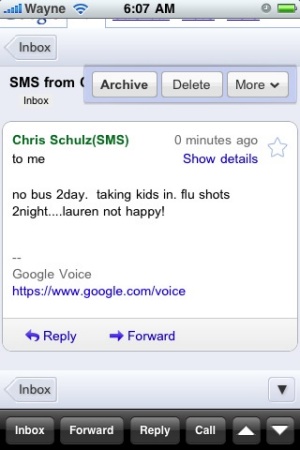 Gear Diary Google Voice can now forward text messages to your inbox photo Gear Diary Google Voice can now forward text messages to your inbox photo