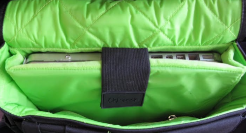 Speck PortPack Shoulder Bag interior with notebook