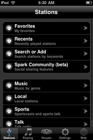 Spark Radio - iPhone Application Review