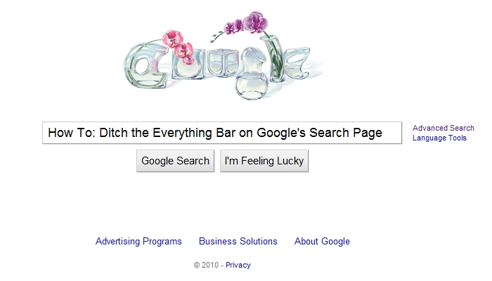 Ditch the Everything Bar on Google's Search Page