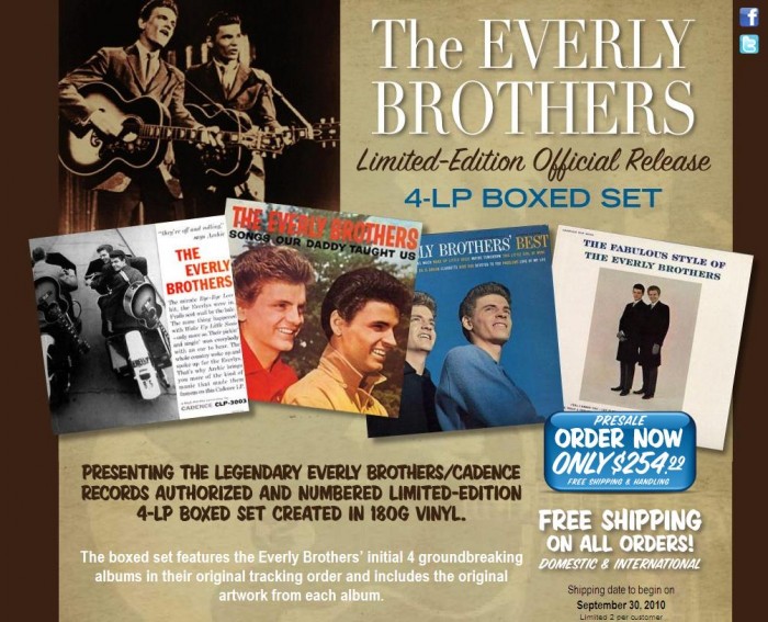 180 Gram Records Unveils Everly Brothers Collector's Edition LP Box Set!