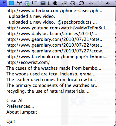 Mac Utility "Jumpcut" Review: Remembers All Your Clipboard Items