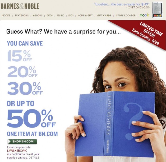 Awesome Barnes & Noble Coupon Features, But Excludes Nook & eBooks!