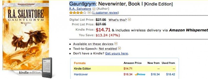 The Lunacy of eBook Pricing - Example from the Forgotten Realms