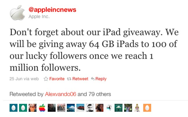 Apple iPad Twitter Giveaway