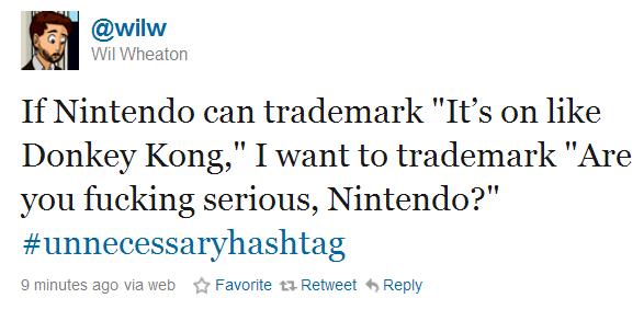 Gear Games News: Nintendo (tries to) Trademark "It's On Like Donkey Kong"