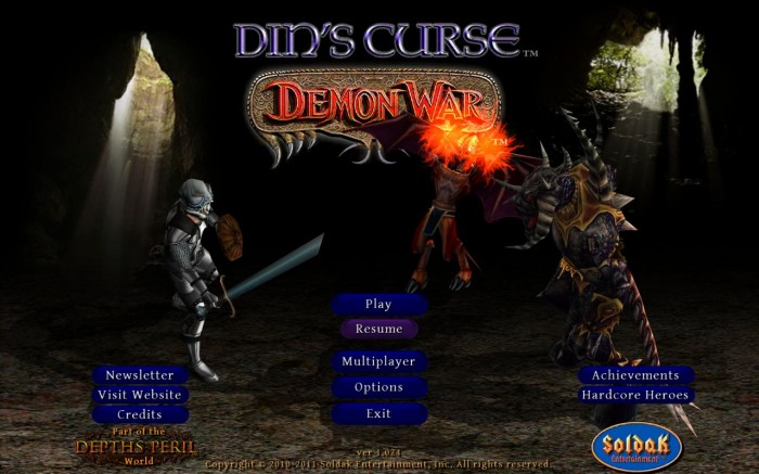 Mac/PC Game Review: Din's Curse: Demon War (PC/Mac RPG, 2011)
