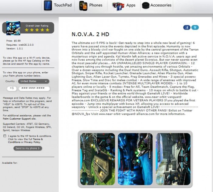 webOS GameLoft Sale
