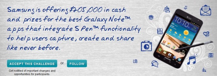 Write Android Apps? Write a Samsung Galaxy Note S App and You Could Win $100K!