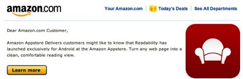 FREE Readability Android App Launches on Amazon AppStore