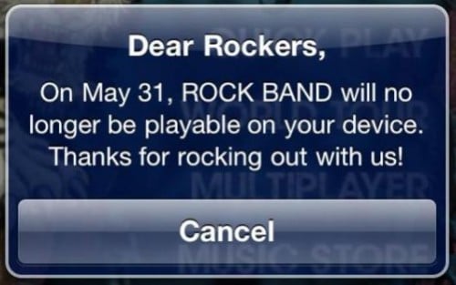 Rock Band for iOS is Can... errm NOT Cancelled, Still Brings Up Critical Issue