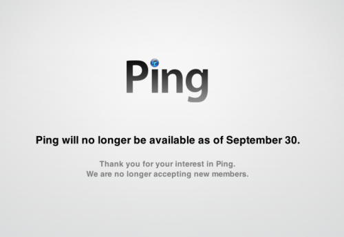 Apple's Ping to Cease Operation Sept 30 in Case You Care ... Which You Don't