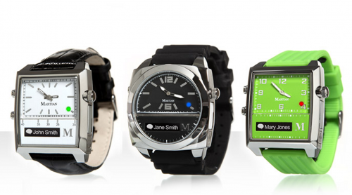 Martian Watch styles include (left to right) Passport, Victory and G2G