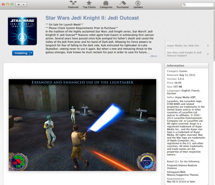 Star Wars Jedi Outcast For Mac